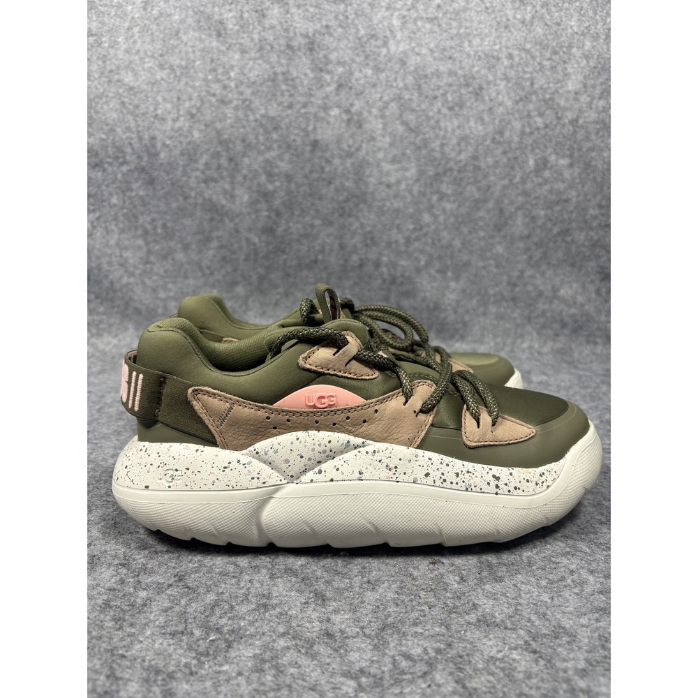 Ugg LA Cloud Lace Sneaker 8 Burnt Olive Green Chunky Sole Platform - Picture 9 of 10
